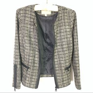 Banana Republic Tweed Zippered Blazer 4